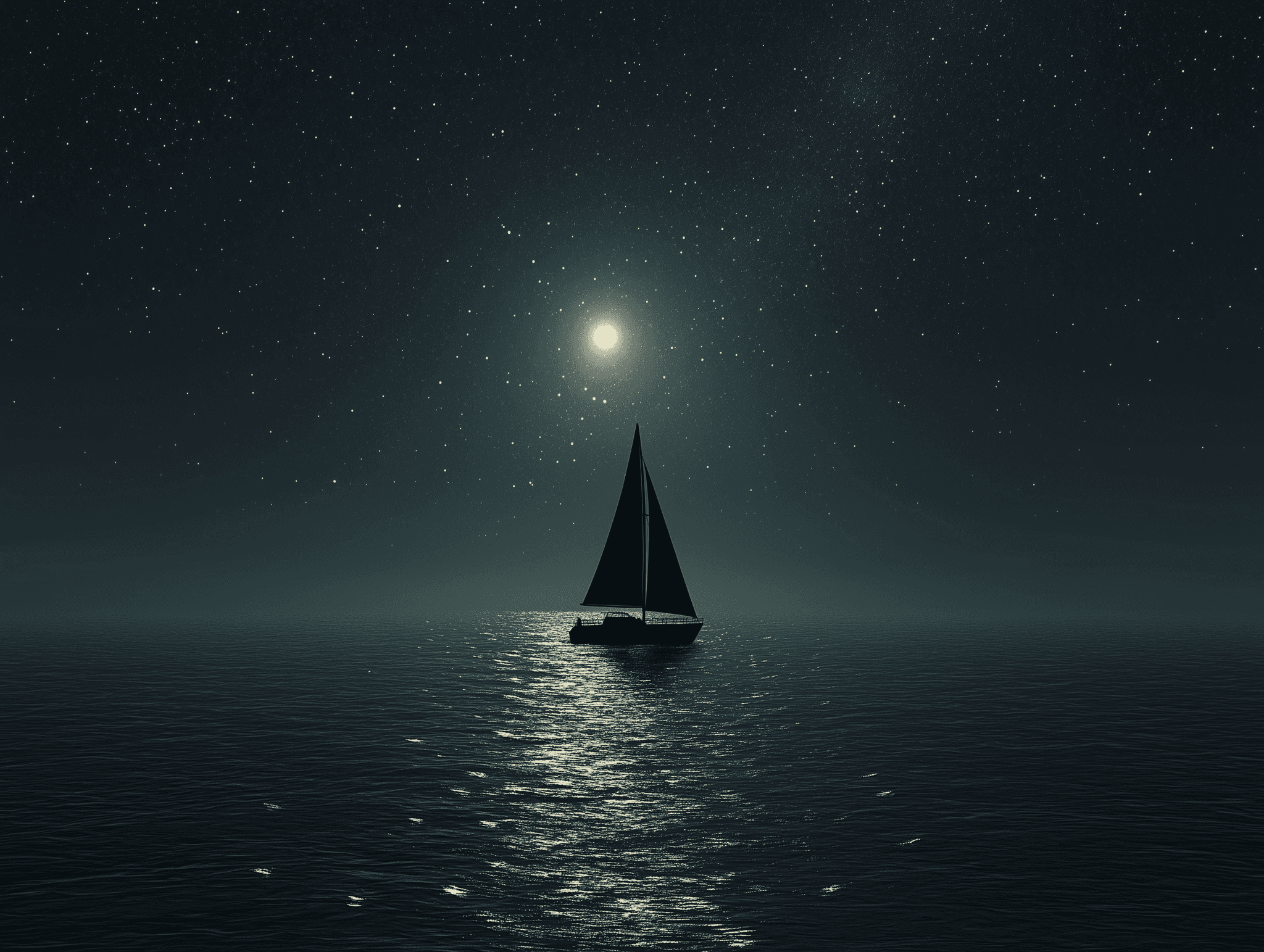 Night sky with sailboat - Your North Star in Finance